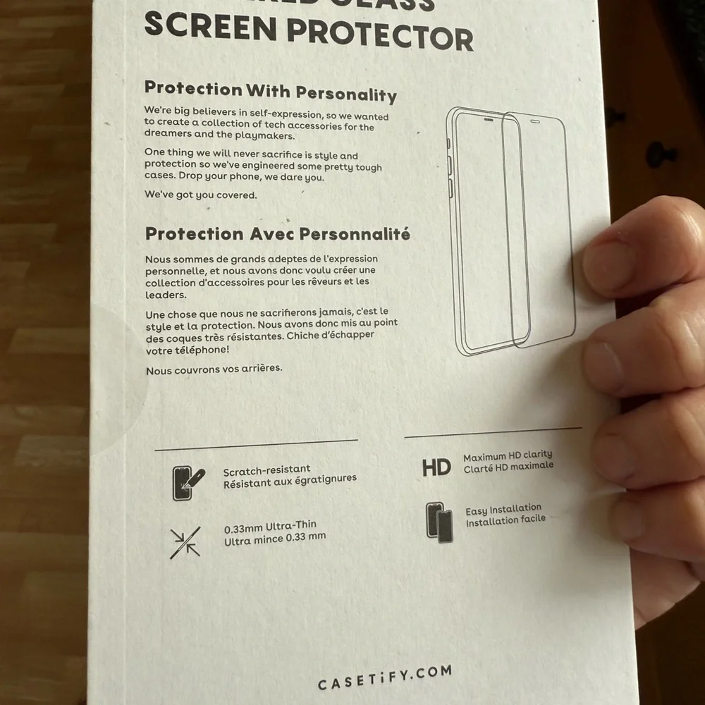 Casetify Black Tempered Glass Screen Protector for IPhone 13/14 BRAND NEW